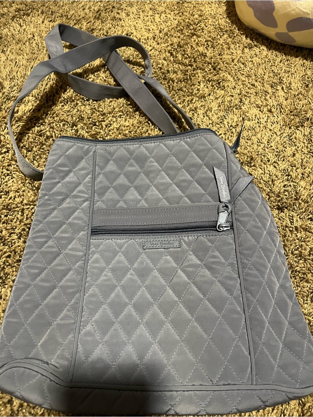 Vera Bradley Quilted Light Gray Crossbody Bag